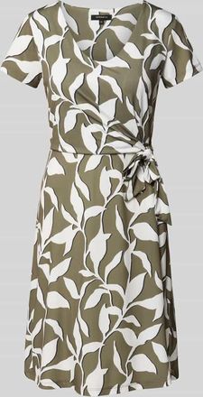 More & More More & More Knielanges Kleid mit Knotendetail in Oliv, Größe 34