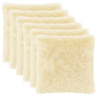vidaXL Funda De Almohada 6 Pcs Heerlen Crema 55 X 55 Cm Fleece Pv Vidaxl