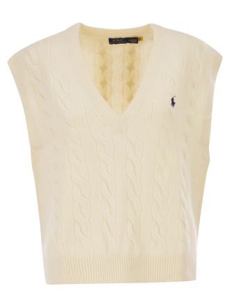 Polo Ralph Lauren Wool And Cashmere Cable Knit Vest