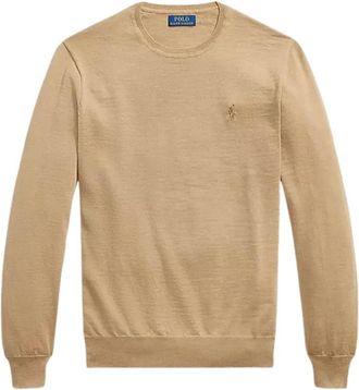 Polo Ralph Lauren Pullover - Heren - Ronde hals truien - Bruin - XL - Wol - Truien & Vesten
