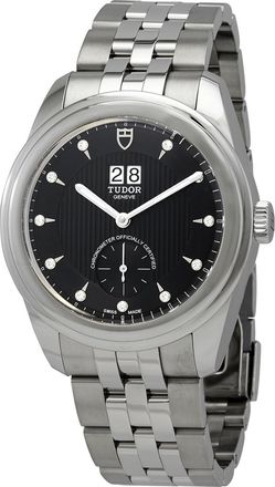 Tudor Pre-owned Tudor Glamour Double Date Diamond Black Dial Mens Watch M57100-0004