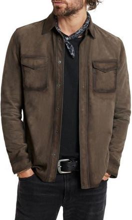 John Varvatos Izzy Suede Shirt Jacket in Earth Brown at Nordstrom Rack, Size 54