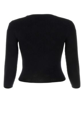 Balenciaga Womens Black Wool Blend Sweater Exterior: Polyester Maglieria