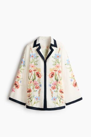 H&M Bedruckte Bluse aus Lyocell - Cremefarben/Gebl&uuml;mt