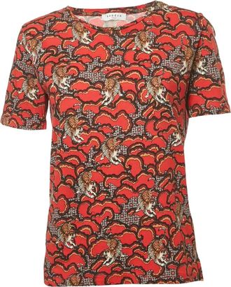 Sandro T-shirt con stampa Tigre - Rosso