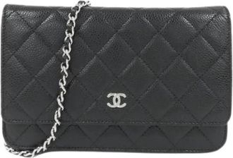 Chanel Pre-owned Chain Shoulder Wallet - Dames - Vintage Mini Tas - Zwart - ONE Size - Leer - Vintage