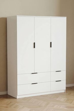 Home Discount Vida Designs Trega 3 Door 4 Drawer Wardrobe Space-saving Storage in White