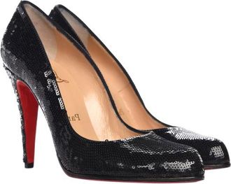 Christian Louboutin Black Sequin Pumps Size 38.5
