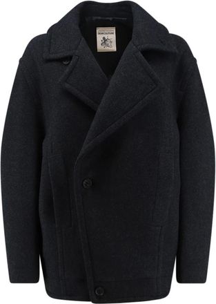 Semicouture Oversized Double-Breasted Coat - Dames - Mantel - Grijs - M - Wol - Jassen