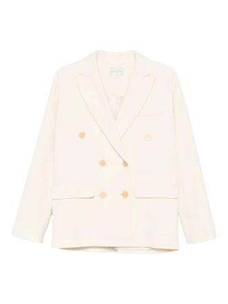 Forte_Forte double-breasted blazer - women - Viscose/Virgin Wool - III - Neutrals