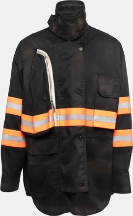 Calvin Klein Black Cotton Reflective Fireman Jacket