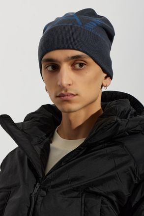 Emporio Armani Logo Beanie, Unisex, Grey