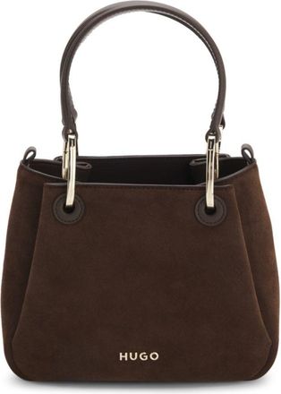 HUGO BOSS Faux-suede tote bag with logo lettering