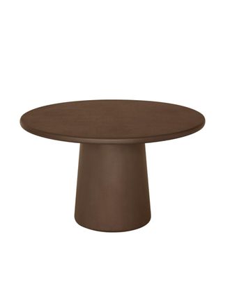Deco Wood Mesa de comedor redonda de microcemento tono marr&oacute;n 120x75cm