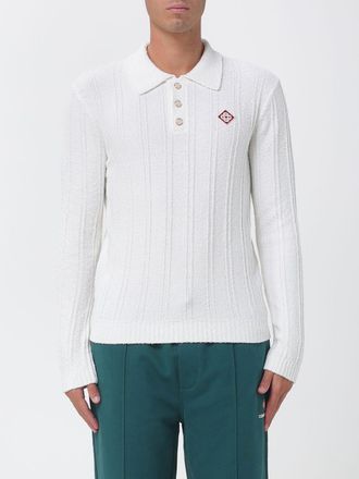 Casablanca Polo slim fit in maglia a maniche lunghe con logo ricamato