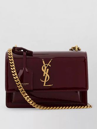 Saint Laurent leather small sunset shoulder bag chain strap