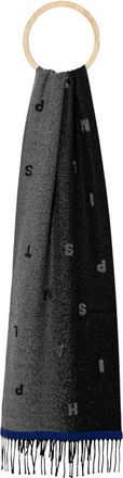 Paul Smith Logo Jacquard Sjaal - Heren - Wintersjaals - Grijs - ONE Size - Wol - Accessoires