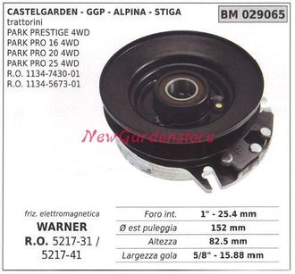STIGA Sports Embrague Electromagn&eacute;tico Warner Cortac&eacute;sped Castelgarden Ggp Stiga 029065