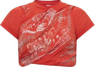 Diesel T-Wincy Crop Top - - Tops - Donna - Rosso - M