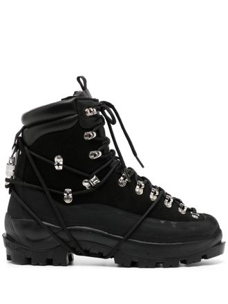 Heliot Emil lace-up leather hiking boots - men - Rubber/Rubber/Polyester/Calf Leather - 41 - Black