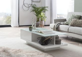 Salesfever Couchtisch »im minimalistischen Stil« Elegante Tischplatte aus robustem Kristallglas