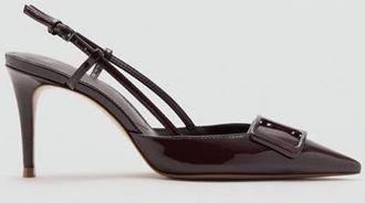 Mango Scarpe tacco vernice cioccolato - Donna - 35 - MANGO