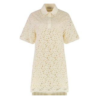 Moncler Kleedjes, Dames, Beige, M, Katoen, Cotton Mini Dress