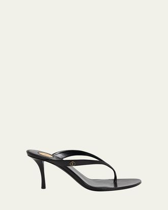 Saint Laurent 75mm Sue Leather Thong Mules