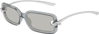 Bottega Veneta Rectangular Sunglasses - unisex - Bottega Veneta - Sunglasses - Gray - 56 MM - Accessories