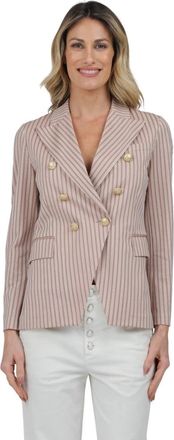 Circolo 1901 Gestreepte Balmain double-breasted jas - Dames - Blazers - Roze - L - Jassen