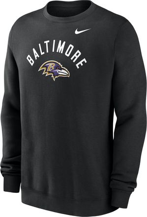 Nike Baltimore Ravens Club Nike Mens NFL Pullover Crew in Black | NKPV00A8G-ANW
