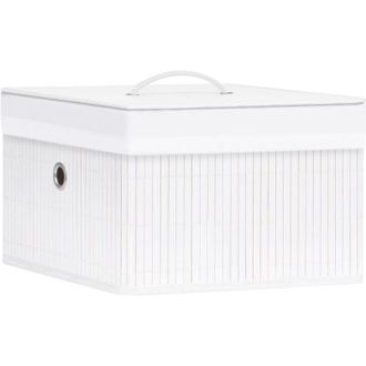vidaXL Cajas De Almacenamiento De Bamb&uacute; 4 Unidades Blanco Vidaxl