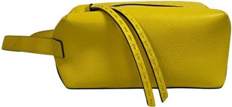 Fendi Yellow Leather Clutch Bag Pouch (Pre-Owned)