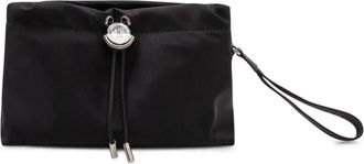Moncler Trick Drawstring Pouch - Dames - Clutches - Zwart - ONE Size - Leer - Tassen