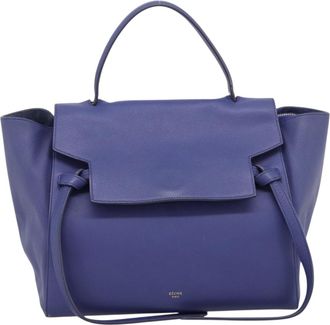 Celine Belt Leather Blue Leather Handbag (Pre-Owned)