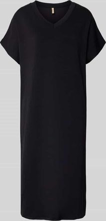 Soyaconcept T-Shirt-Kleid mit V-Ausschnitt in Black, Gr&ouml;&szlig;e XXL