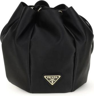 Prada Satijnen Pouch - Dames - Tassen - Zwart - Maat: ONE Size Satijn