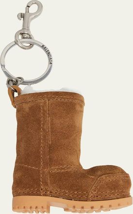 Balenciaga Mini Suede Boot Key Ring Bag Charm
