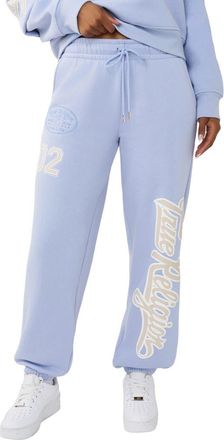 True Religion Fleece Boyfriend Joggers in Brunnera Blue at Nordstrom, Size Xx-Large
