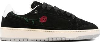 Santha Sneakers con ricamo rose - Nero