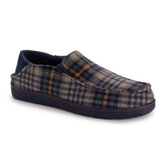 Muk Luks Owen Step-Down Slipper in Navy Plaid at Nordstrom, Size Medium