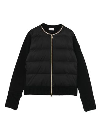 Moncler quilted chain-trimmed puffer jacket - Black