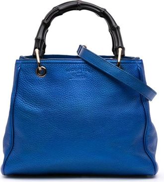 Gucci Pre-owned Gucci Small Metallic Calfskin Bamboo Shopper Satchel Ladies LMSSRLEAC8WBZM8N