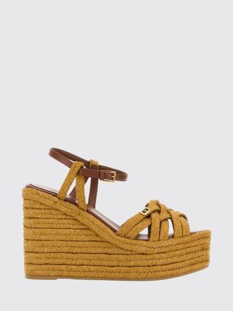 Valentino Garavani Sandalo con zeppa VLogo Signature in rafia