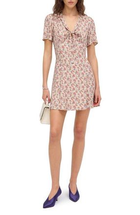 Reformation Tyra Floral Tie Front Minidress in Eveline at Nordstrom, Size 12