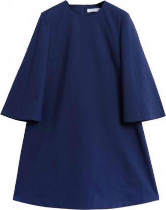 Harris Wharf London Womens Bell Sleeve Dress In Indigo