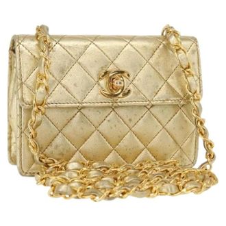 Chanel Pre-owned Mini Leren Tas - Dames - Vintage Mini Tas - Geel - ONE Size - Leer - Vintage