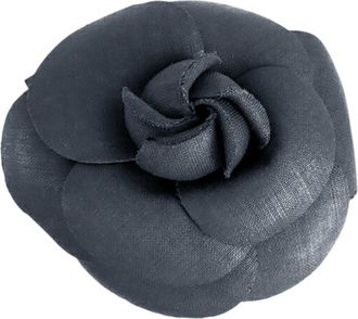 Chanel Blue Silk Camellia Brooch