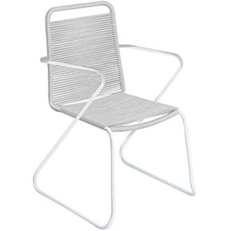LOLAhome Garden Chair - LOLAHOME - Standard Model - Alloy Steel - White - Comfortable with Armrests