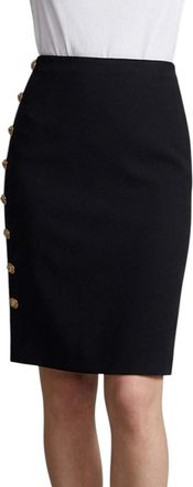 Versace Black Solid Knee Length Skirt